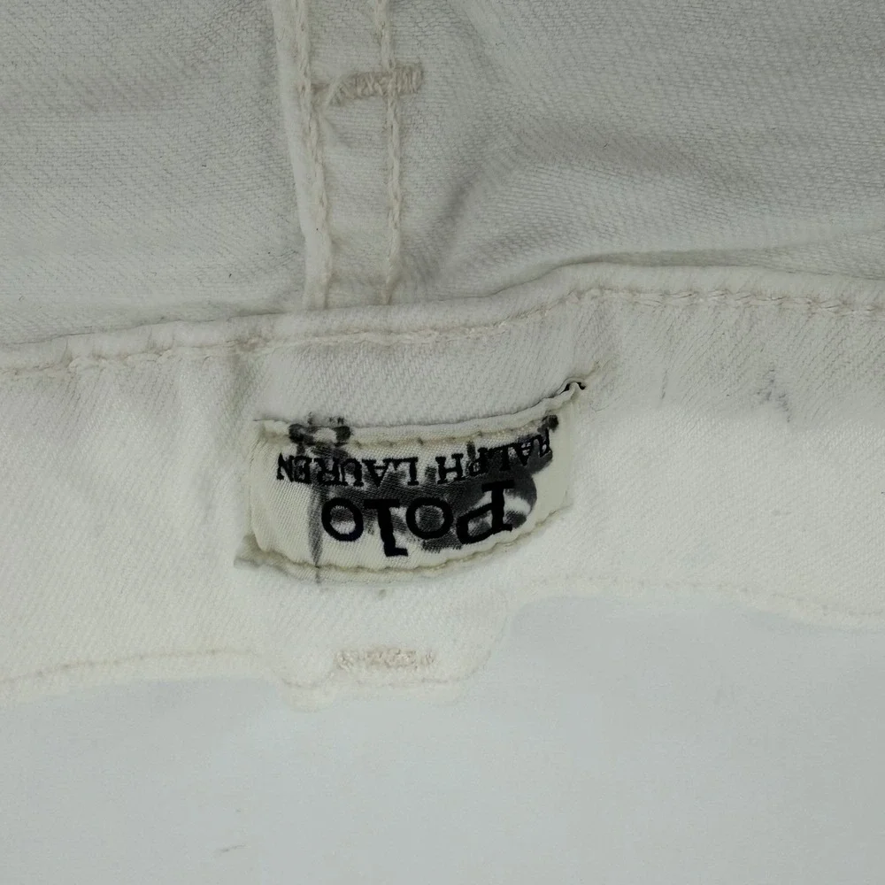 Polo Ralph Lauren Jeans Mens 36X32 White Classic Fit Straight Leg Stretch Denim